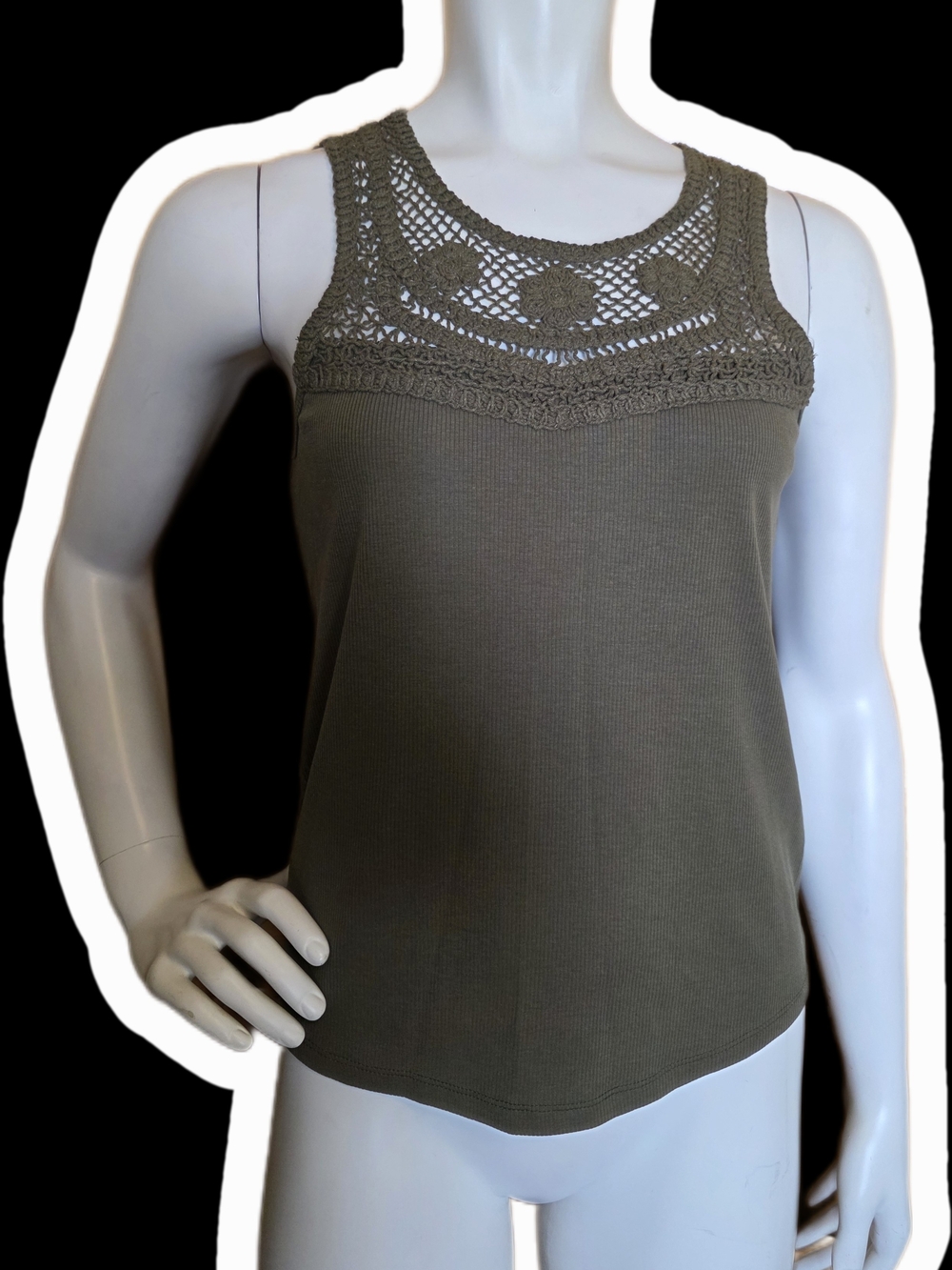 Crochet Olive Tank Top